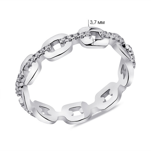 Кольцо из серебра с фианитами (арт. 7501/6337) – изображение 2