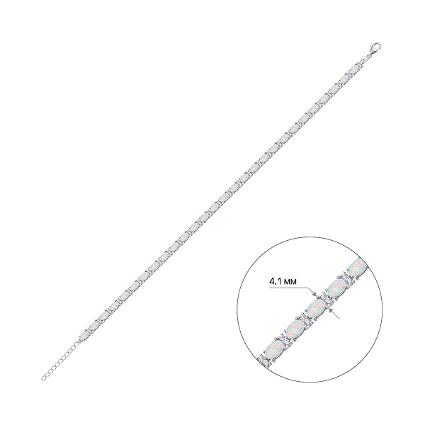 Браслет из серебра с опалом (арт. 7509/4837Поб) – изображение 2