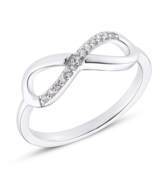 Серебряное кольцо «Бесконечность» с фианитами  (арт. 7501/4334) – изображение 1