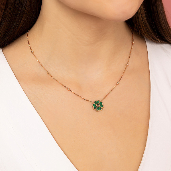 Колье из красного золота с малахитом (арт. 352942млх) – изображение 3