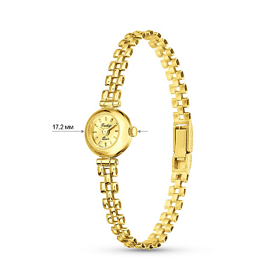 Тонкий жіночий годинник з жовтого золота (арт. 260217ж)