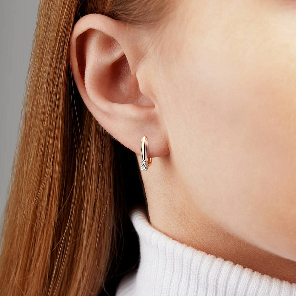 Золоті сережки з діамантами (арт. С011041015) – зображення 3