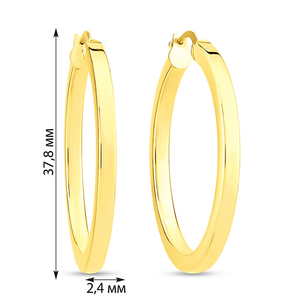 Серьги-кольца из желтого золота (арт. 101329/35ж) – изображение 4