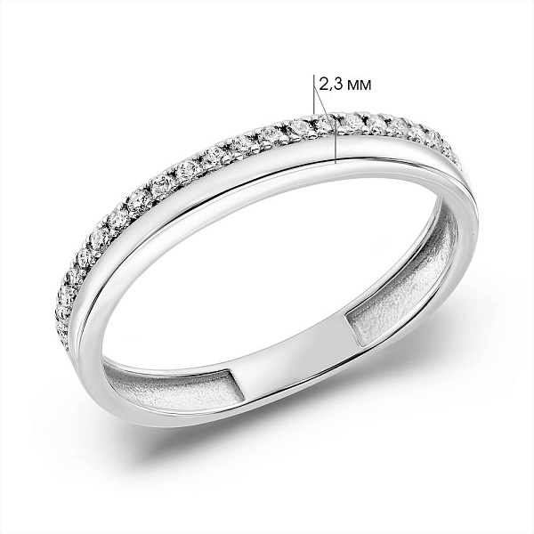Каблучка з білого золота з доріжкою з діамантів (арт. К011249010б) – зображення 4
