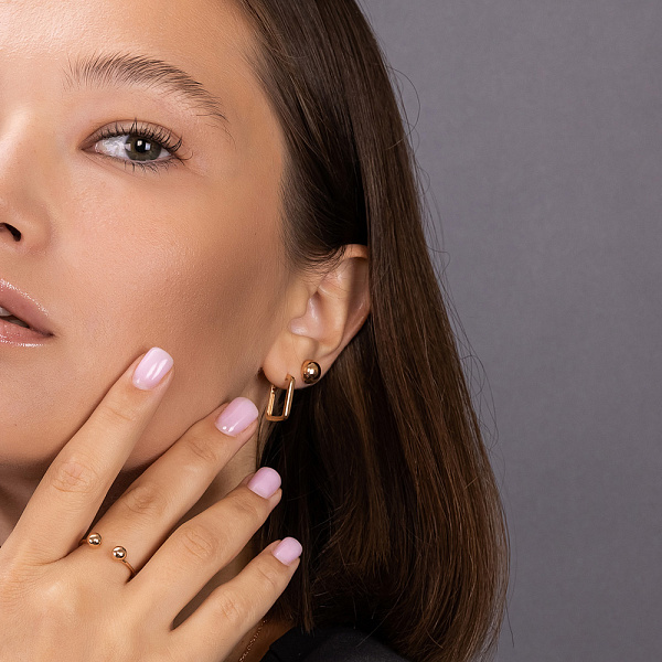 Золотые серьги без камней (арт. 109691/15) – изображение 3