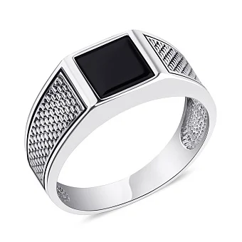 Срібна печатка з оніксом (арт. 7906/1356чо)