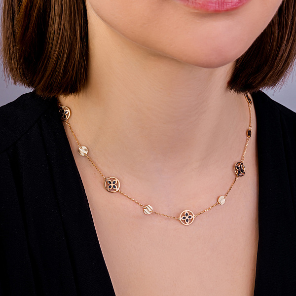 Золоте кольє з емаллю (арт. 352647еч) – зображення 2