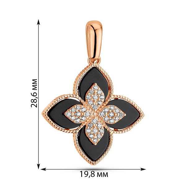 Золотий кулон з оніксом (арт. 424888/20о) – зображення 8