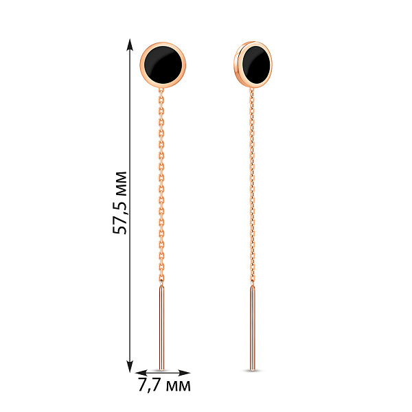Сережки Лýна золотые с эмалью (арт. 110831ч) – изображение 4