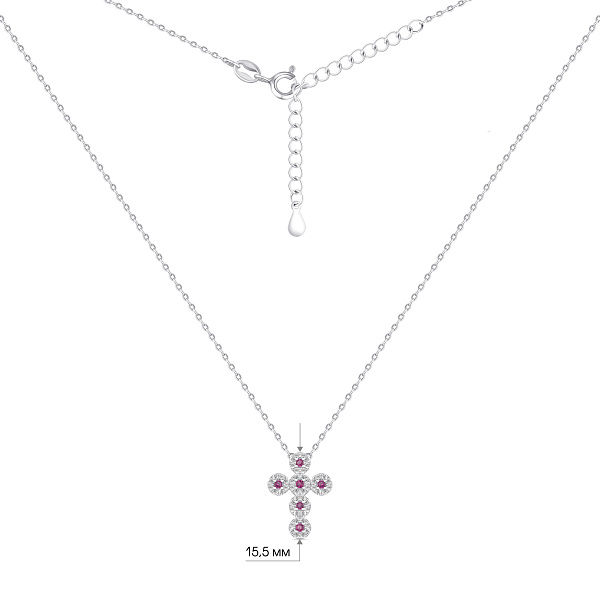 Серебряное колье с крестиком (арт. 7507/2366амлн) – изображение 3