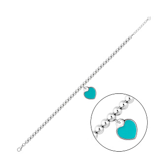 Серебряный браслет Сердце с эмалью (арт. 7509/2153320ебрз)