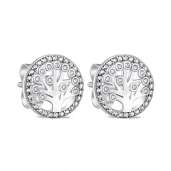 Срібні сережки-пусети Дерево життя (арт. 7518/6422)