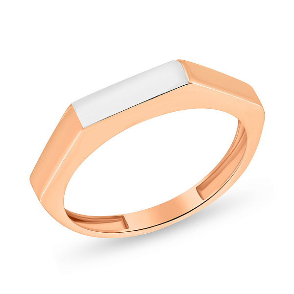 Золотое кольцо в красном цвете металла с родированием (арт. 154719р) – изображение 1