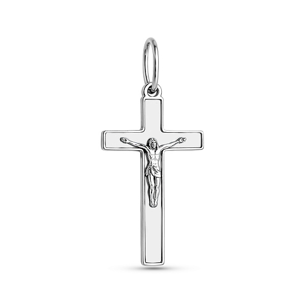 Крестик из белого золота (арт. 501361б) – изображение 1