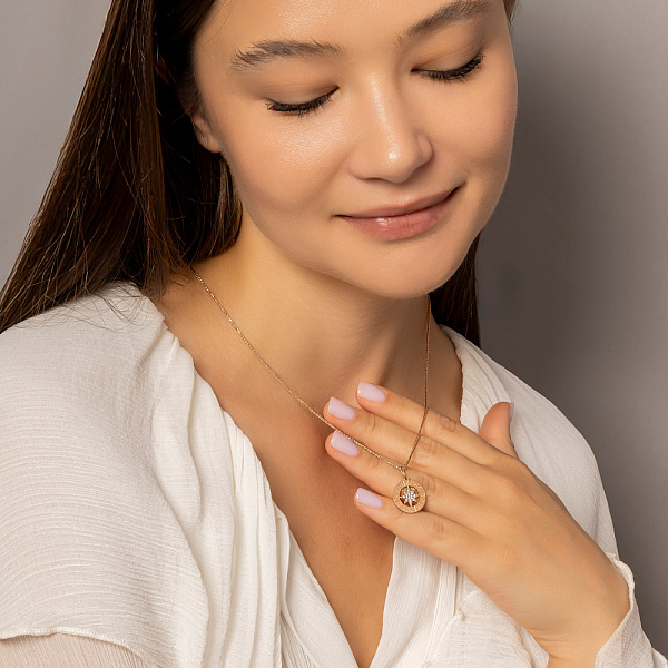 Золотой подвес с фианитами (арт. 424597) – изображение 5