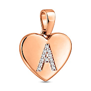 Фото Золотой кулон Буква А с фианитами (арт. 440982)