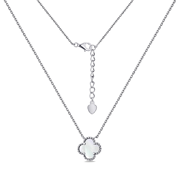 Серебряное колье Клевер с перламутром (арт. 7507/470/15п) – изображение 2