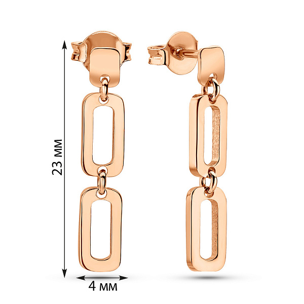 Сережки Ланки з червоного золота (арт. 1091594) – зображення 4
