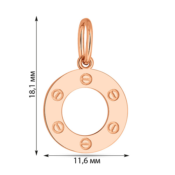 Золота підвіска без каміння (арт. 424578) – зображення 2