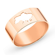 Широка каблучка "Моя Україна" з червоного золота (арт. 140957)