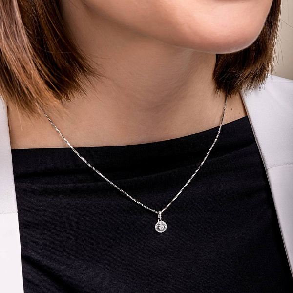 Подвеска из белого золота с бриллиантами (арт. П341471010б) – изображение 2