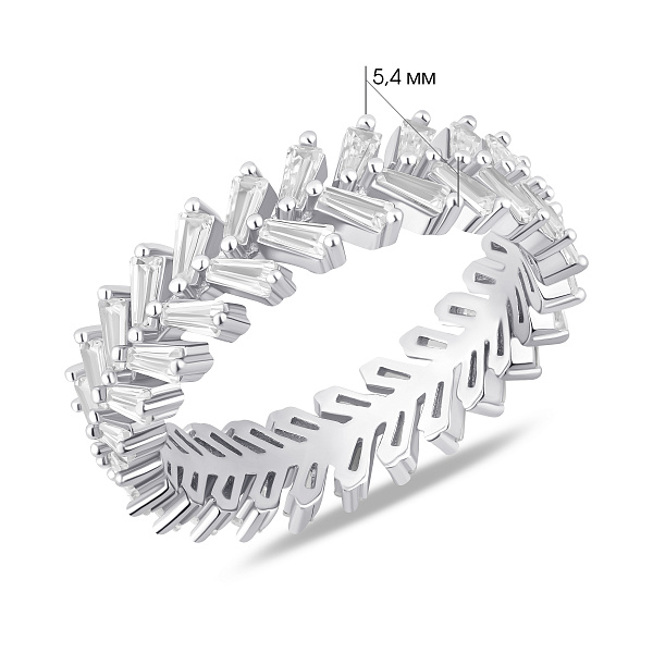 Серебряное кольцо-колосок с фианитами (арт. 7501/8419) – изображение 4