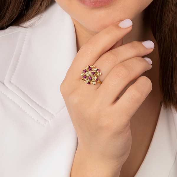 Кольцо из желтого золота Francelli (арт. 156558жмлн) – изображение 2