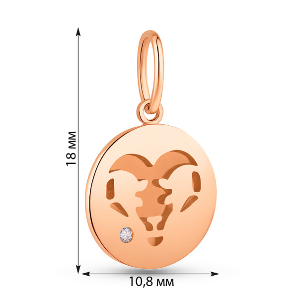 Золотой подвес Овен (арт. 424739ов) – изображение 7