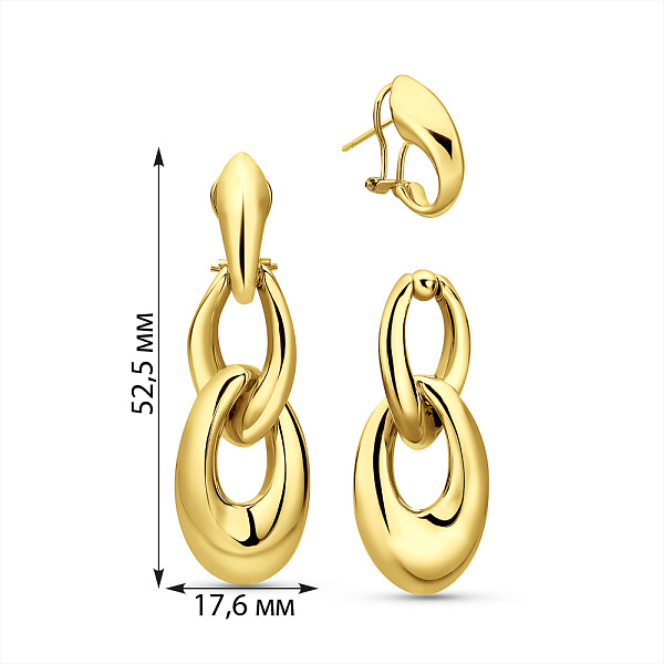 Серьги трансформеры из желтого золота Francelli (арт. е1091881ж) – изображение 6