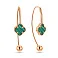 Золотые серьги Клевер с малахитом (арт. 1101200/10млх) – изображение 1