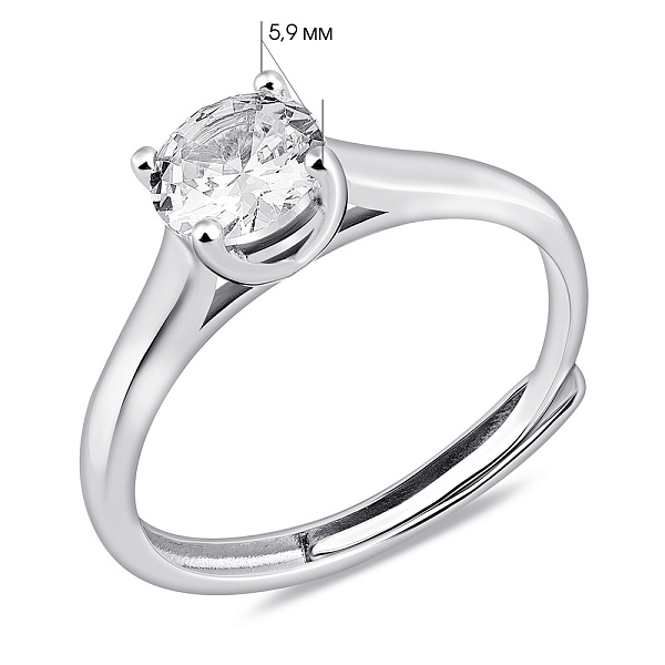 Кольцо из серебра с фианитом (арт. 7501/8054) – изображение 2