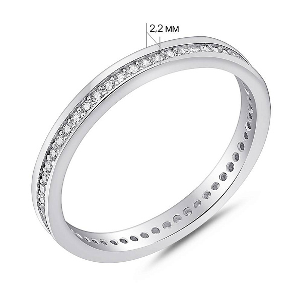 Серебряное кольцо с дорожкой из фианитов (арт. 7501/8119) – изображение 2