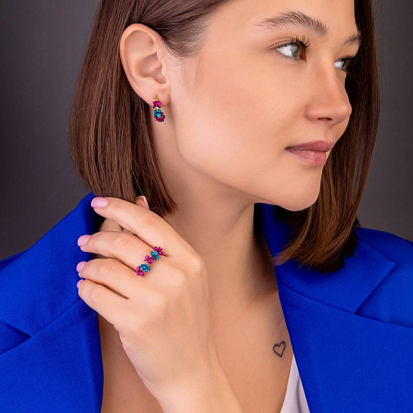 Золотые серьги-пусеты Francelli (арт. 1091267жсмлн) – изображение 4