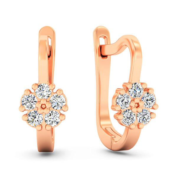 Золотые серьги с фианитами для детей (арт. 110711) – изображение 1