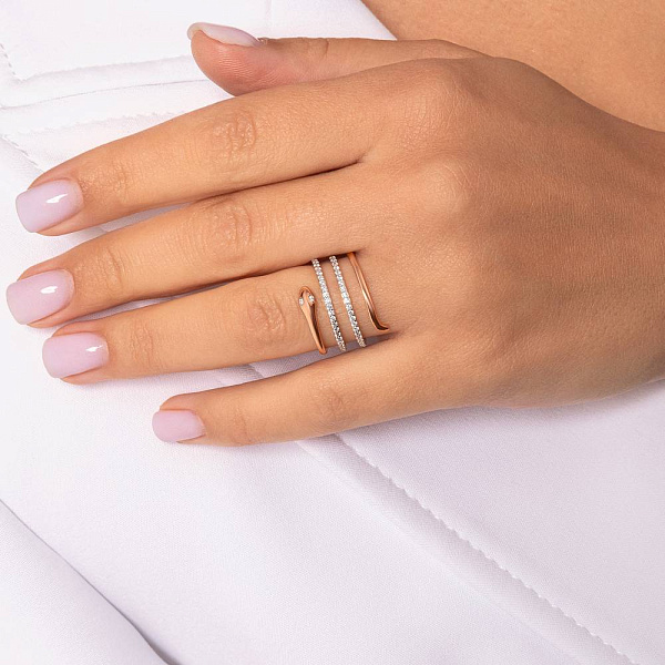 Золота каблучка Змія з фіанітами (арт. 1401030) – зображення 2