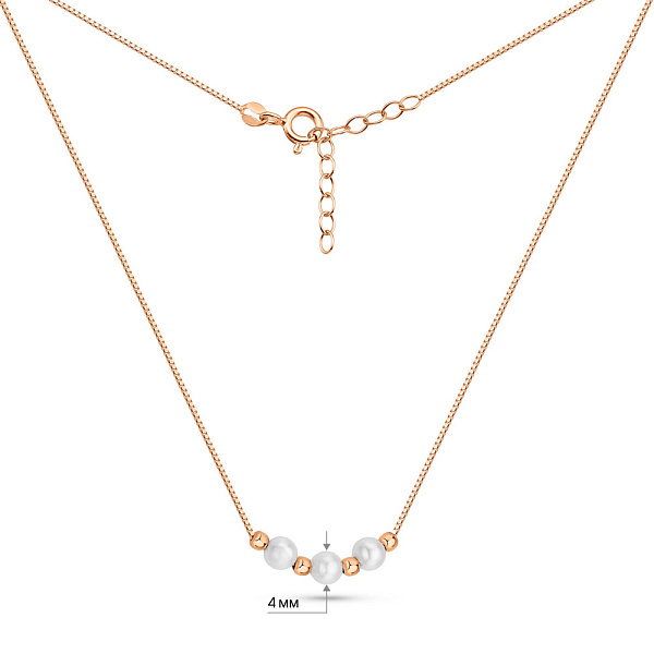 Золоте кольє з перлами (арт. 352786прлб) – зображення 3