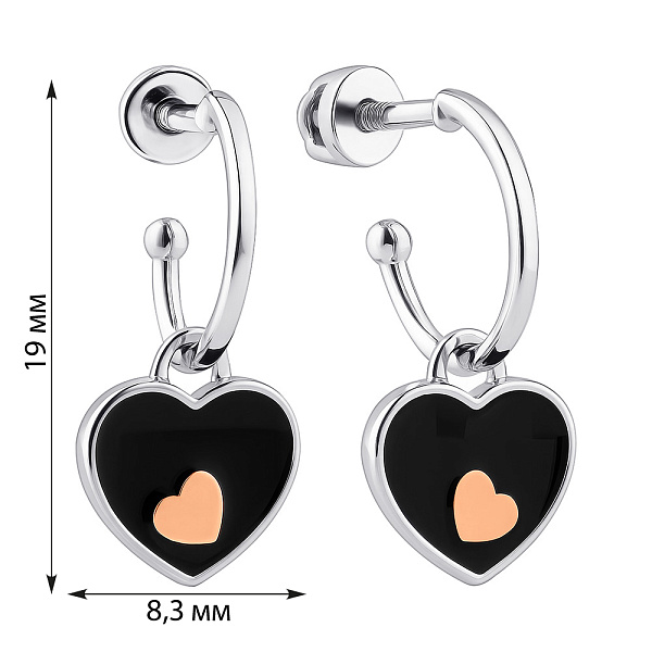 Серьги-пусеты из серебра с золотой накладкой (арт. 7218/061ечсю) – изображение 2