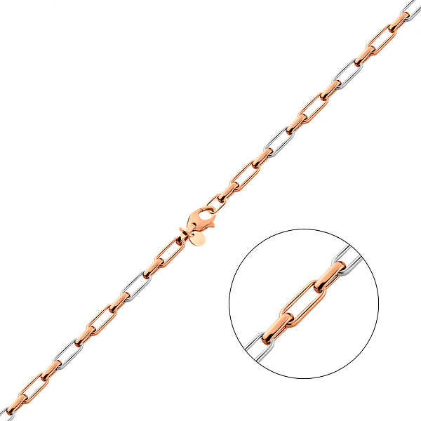 Ланцюжок з червоного і білого золота плетіння Якірне фантазійне (арт. 352455кб) – зображення 1