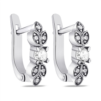 Фото Срібні сережки Гілочка з фіанітами (арт. 7502/1963)