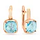 Золотые серьги с голубым топазом (арт. 111156Пг) – изображение 1