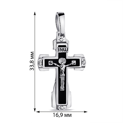 Хрестик зі срібла з емаллю (арт. 7504/2-1168.0.2)