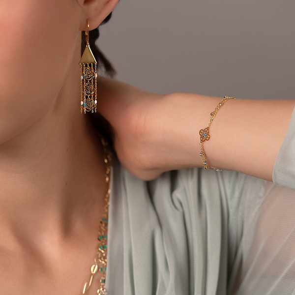 Золотий браслет Francelli з емаллю (арт. 3261040жег) – зображення 3