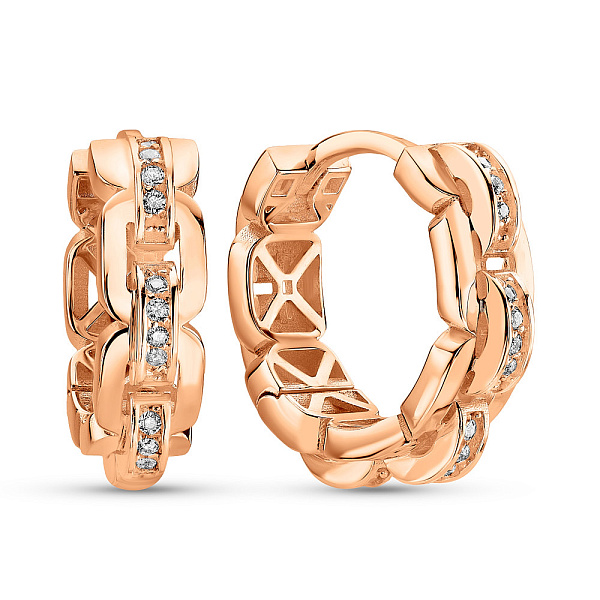 Золотые серьги-кольца Звенья (арт. 1091136/15) – изображение 1