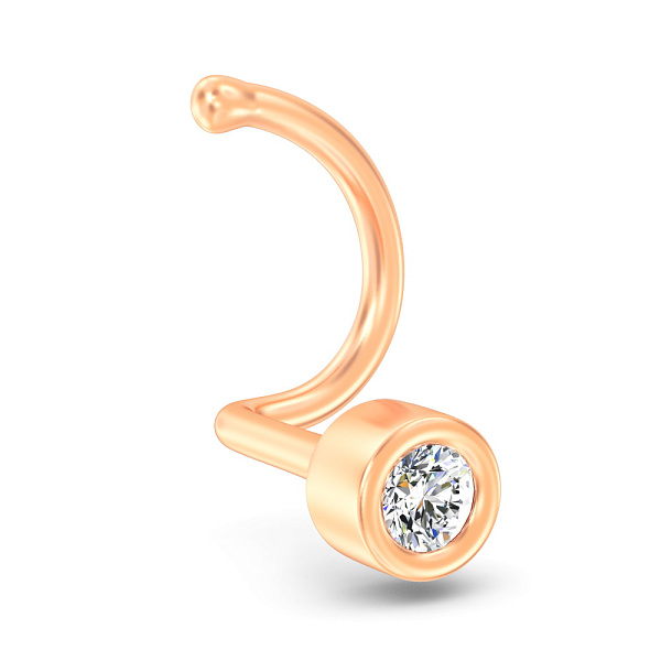 Золотий пірсинг в ніс з діамантом (арт. Н011848) – зображення 1