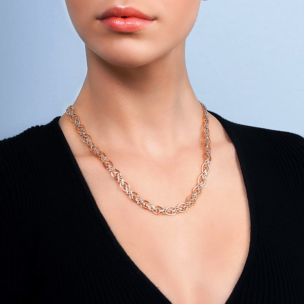 Кольє з червоного і білого золота (арт. 350111кб) – зображення 3