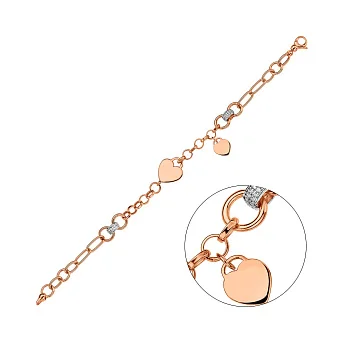 Браслет з червоного золота з підвісками (арт. 325797П1)