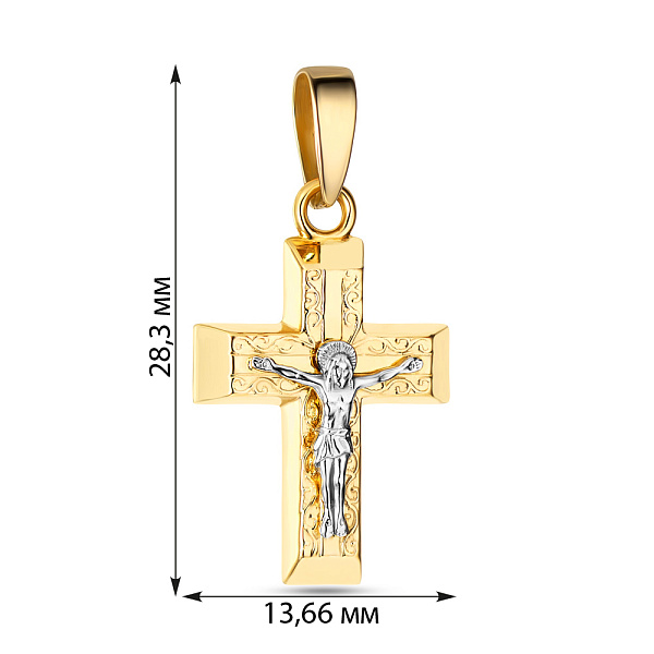 Золотой нательный крестик с распятием (арт. 501570ж) – изображение 2