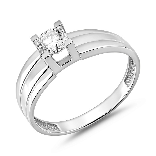 Золотое помолвочное кольцо с фианитом (арт. 146300б) – изображение 1