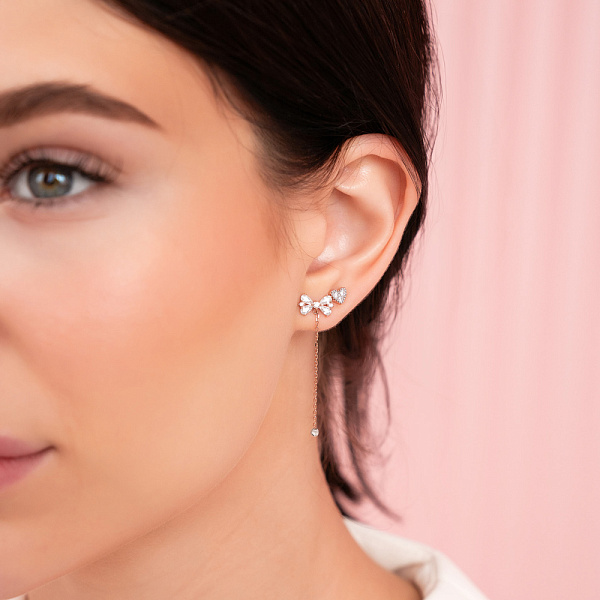 Сережки з червоного золота Бантики (арт. 111304) – зображення 2