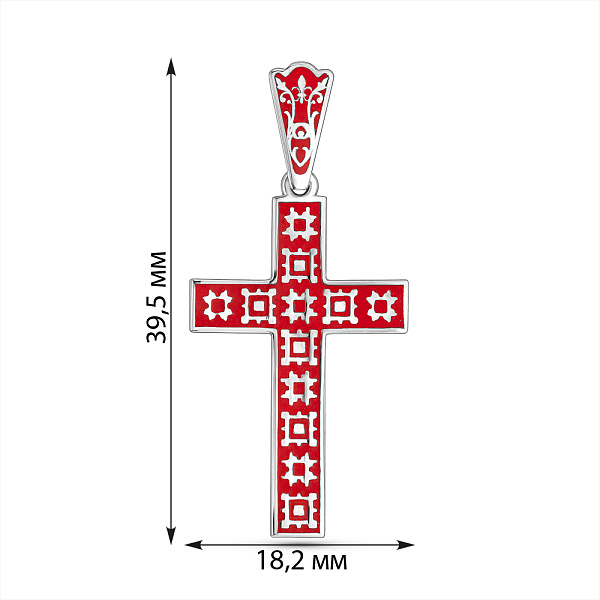 Серебряный крестик с эмалью (арт. 7503/241екпю) – изображение 2